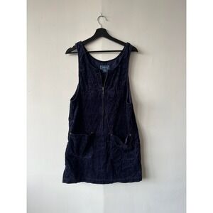 Vintage Spice Dress Womens Medium Corduroy Zip Front Pockets 90s Overalls